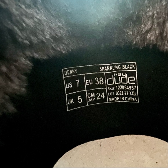 Hey Dude Dudes Denny Boots-Sparkling Black-size 7-NEW! - Picture 3 of 7